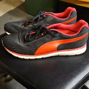 Puma Black and Orange Athletic Shoes